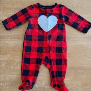 Plaid Fleece Footed Pajamas Baby Girl 0-3 Months